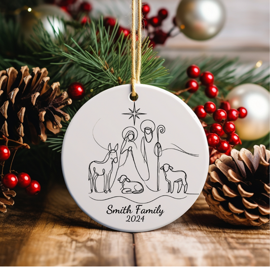 Personalized Family Nativity Ornament