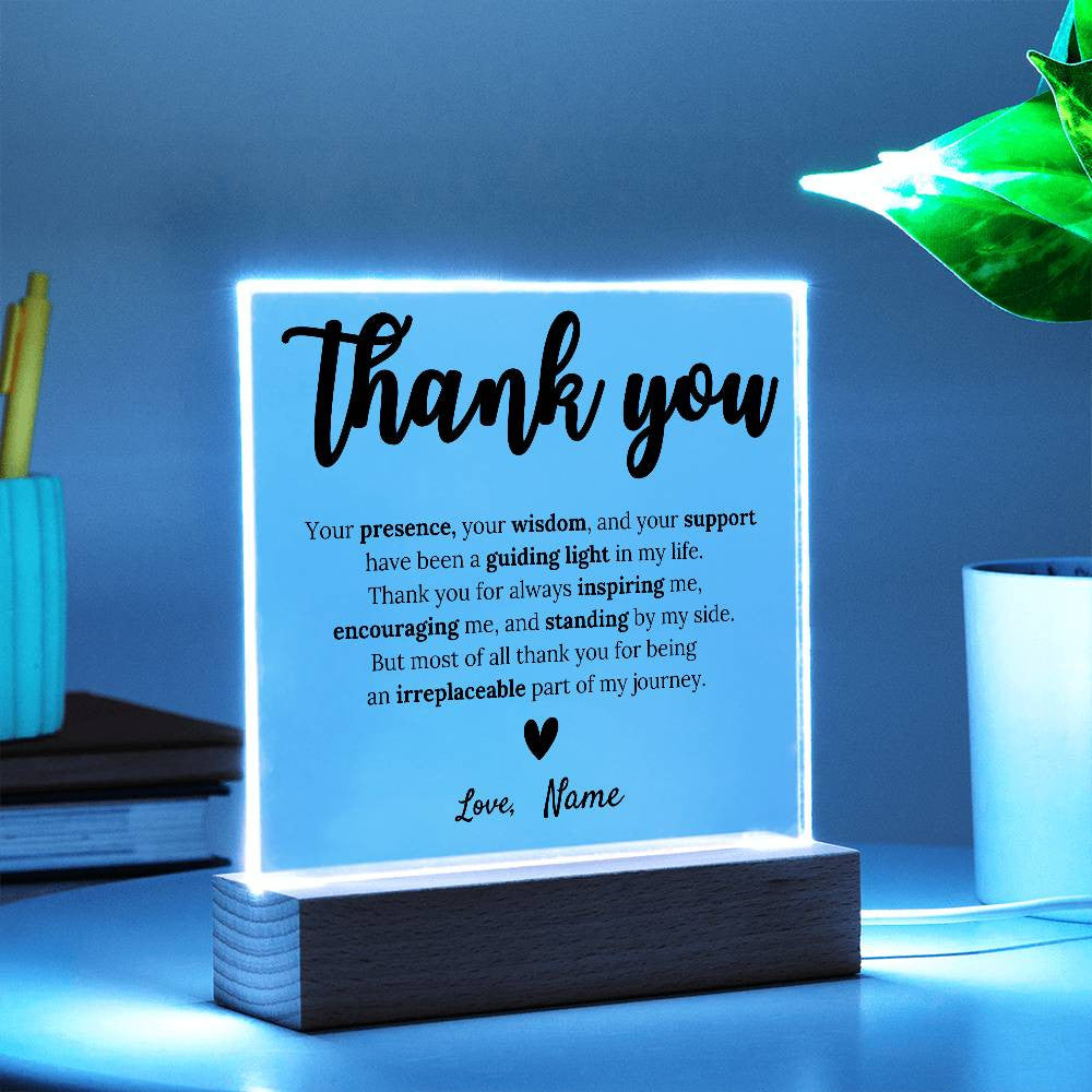 Personalized | Thank You |Acrylic Square Plaque