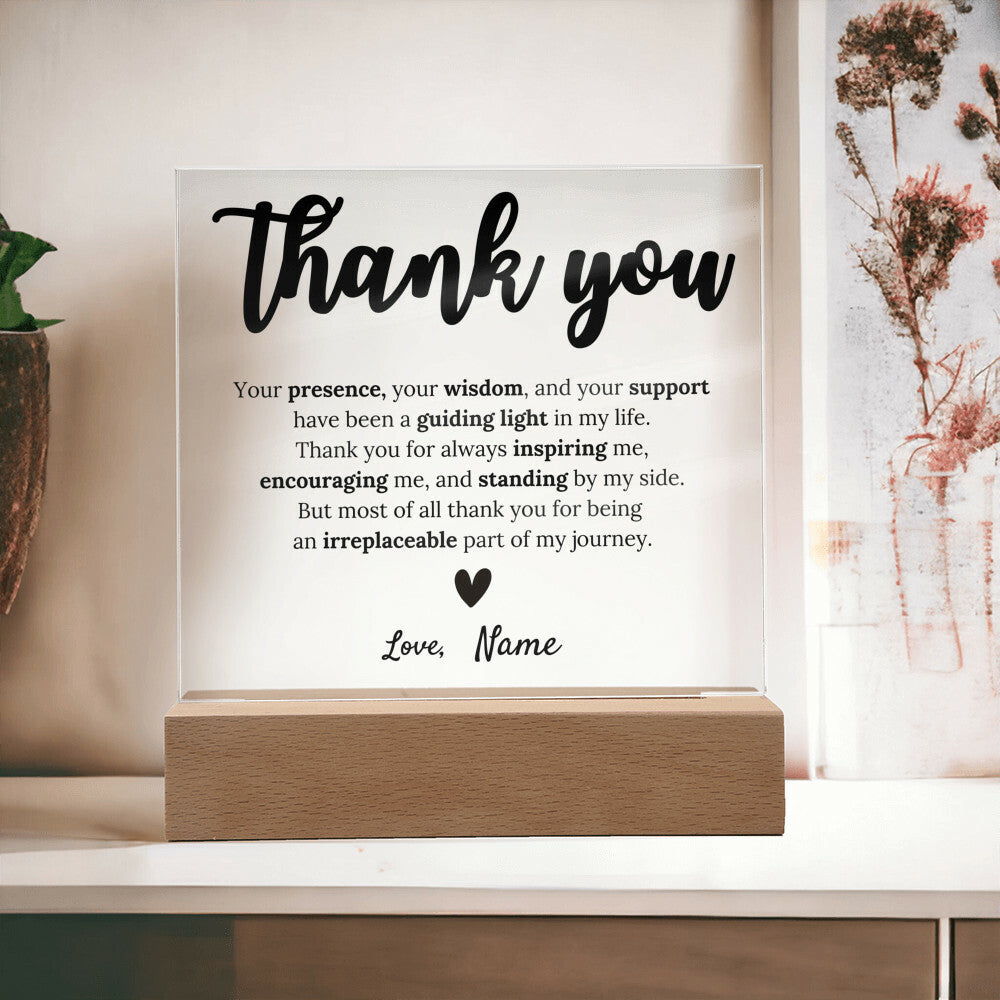 Personalized | Thank You |Acrylic Square Plaque