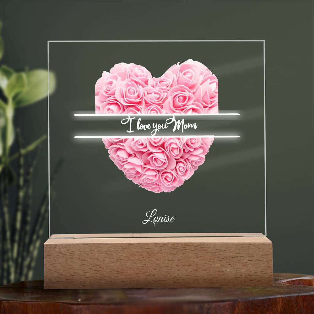 Personalized I love you Mom Acrylic Plaque