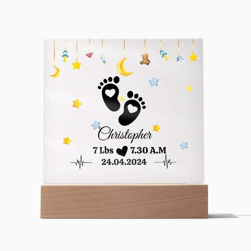 Personalized New Baby Foot Acrylic Plaque