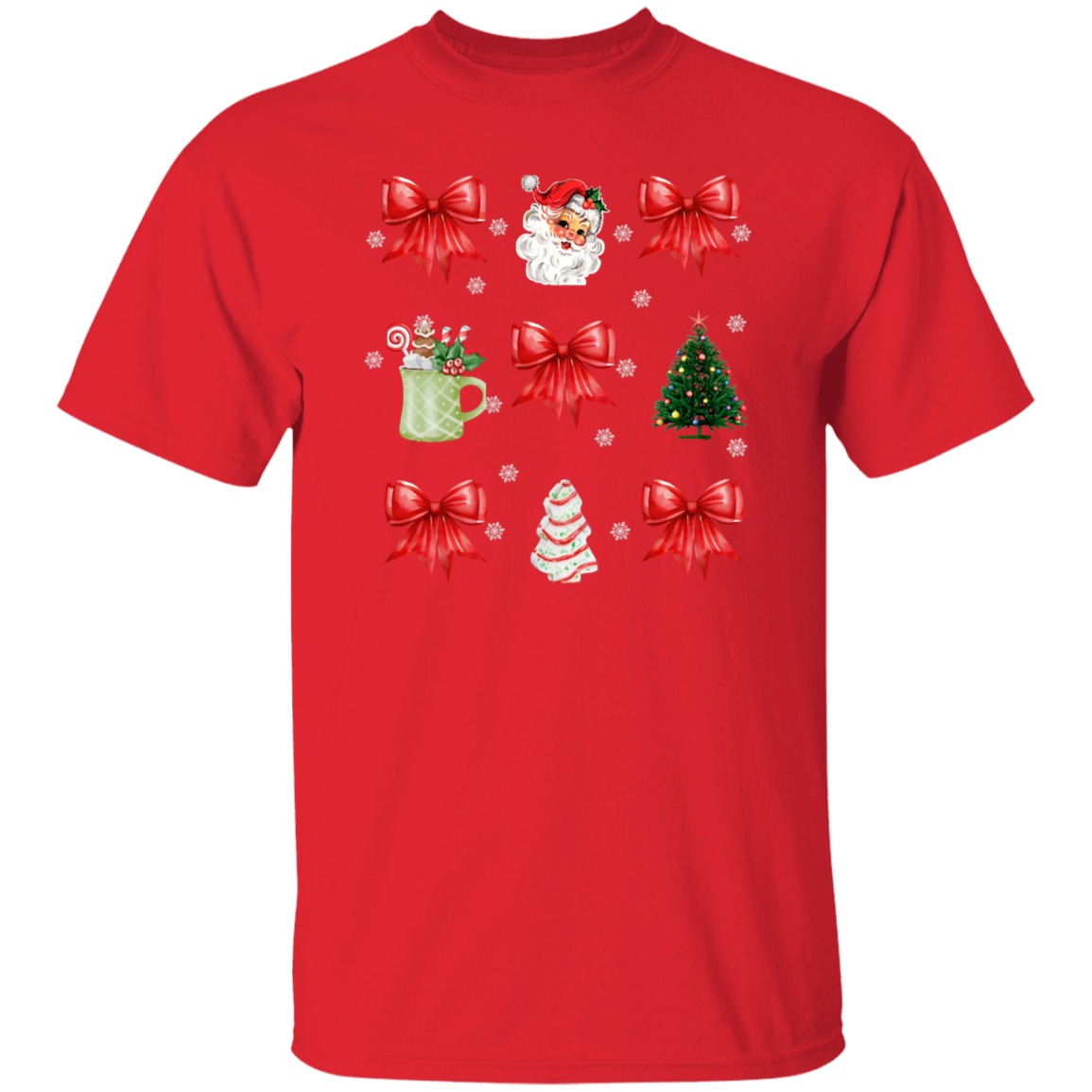 Christmas Coquette Red Bow T-Shirt | Sweatshirt