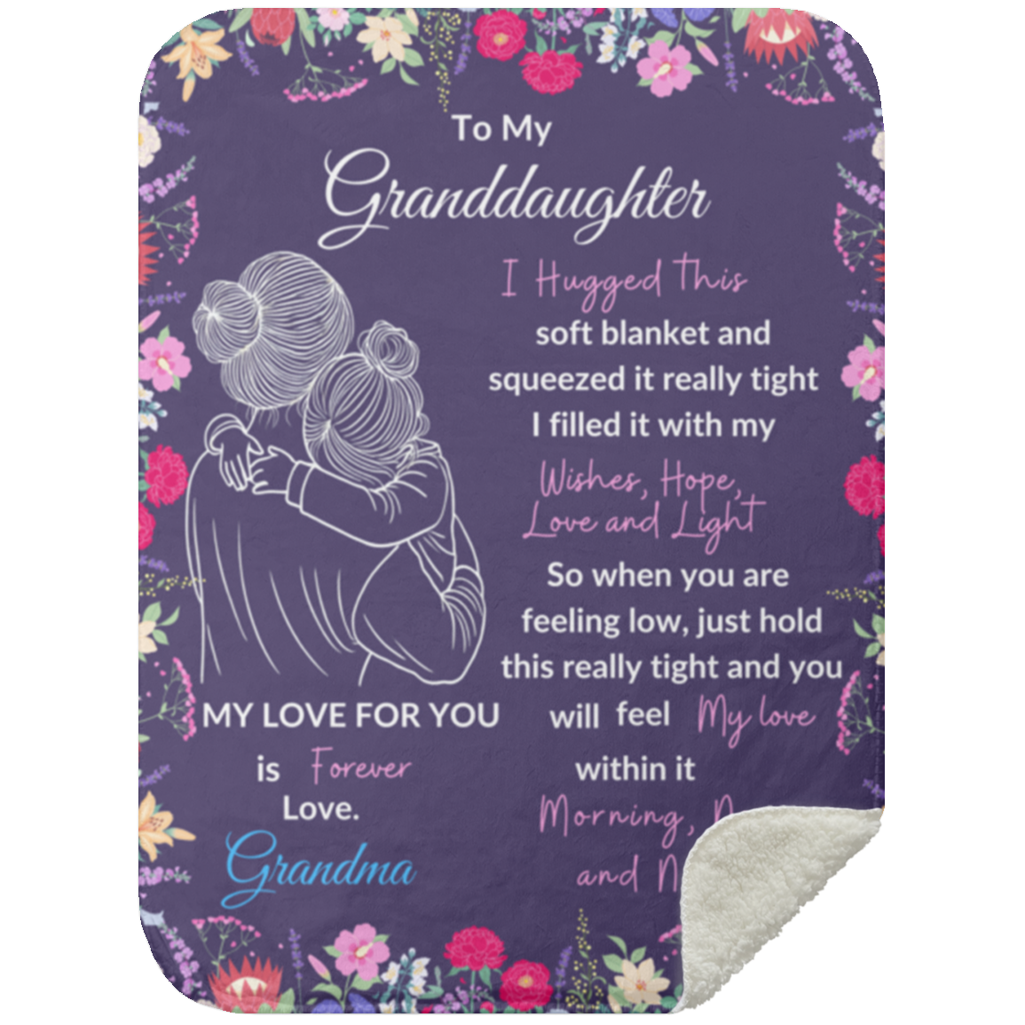 Granddaughter Sweet Words Blanket