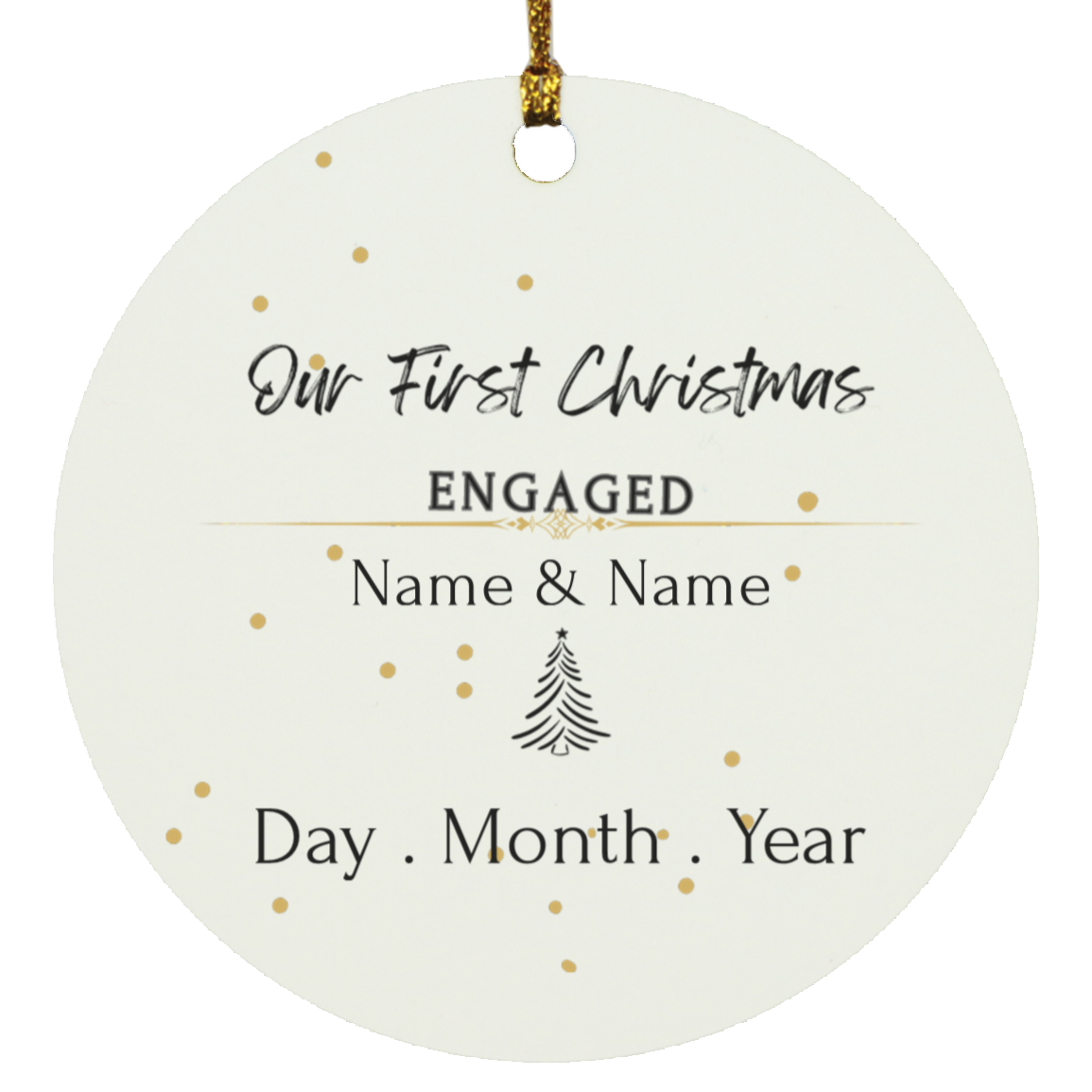 Personalized 1st Christmas Engagement Ornament