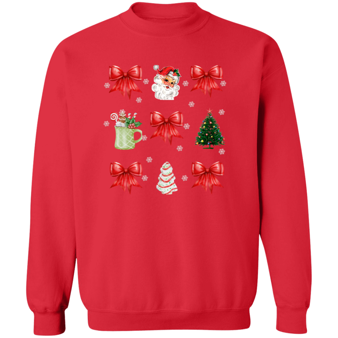 Christmas Coquette Red Bow T-Shirt | Sweatshirt