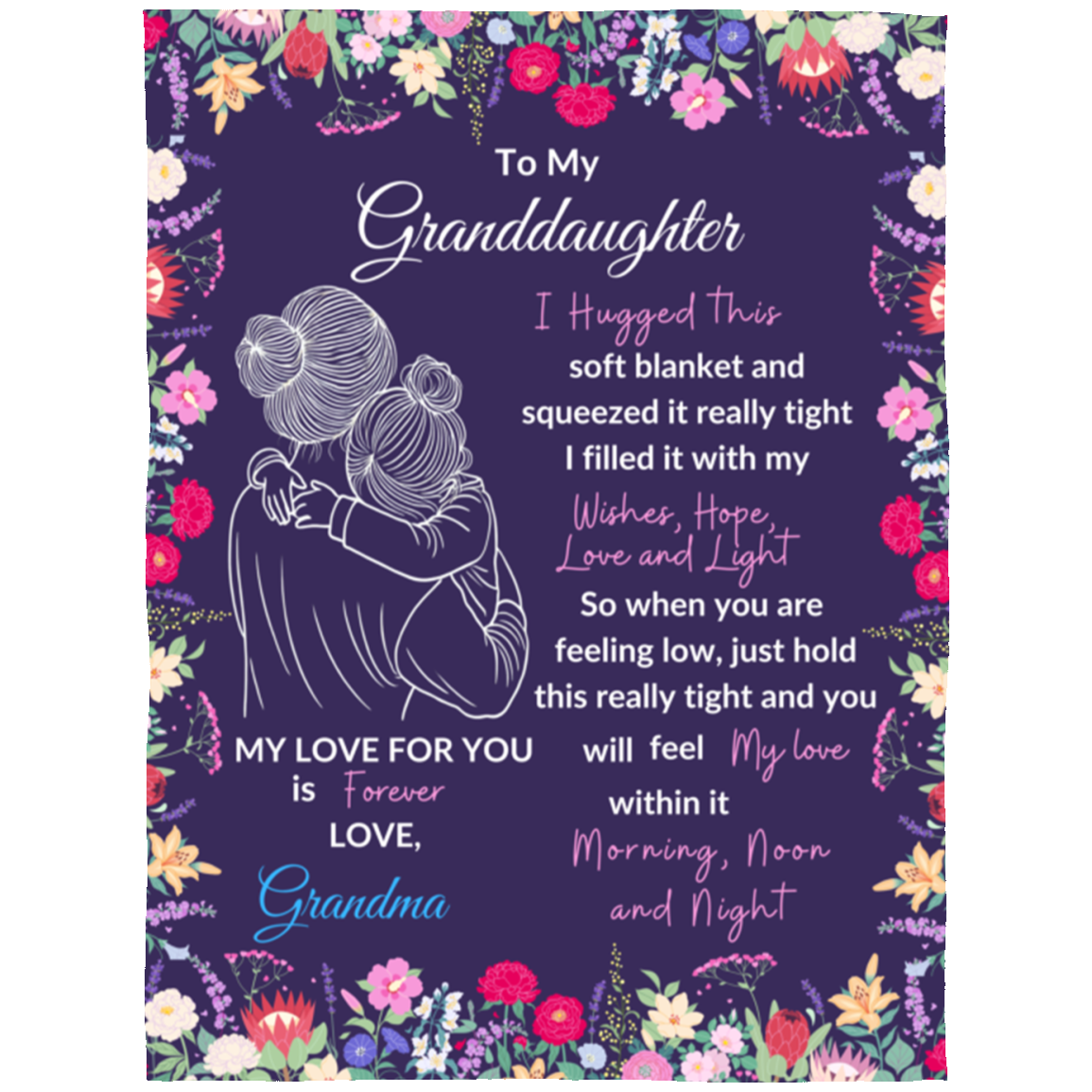 Granddaughter Sweet Words Blanket