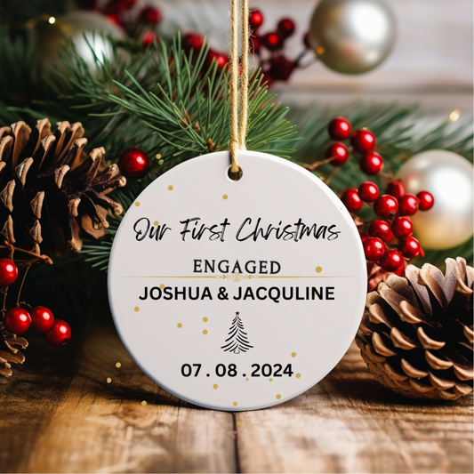 Personalized 1st Christmas Engagement Ornament