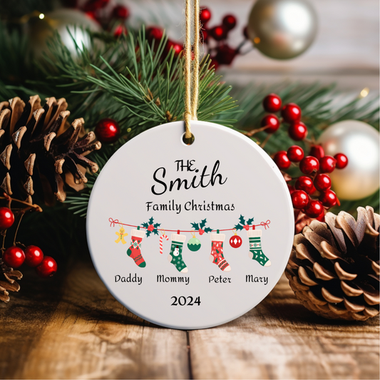 Personalized Family of Three | Christmas Ornament