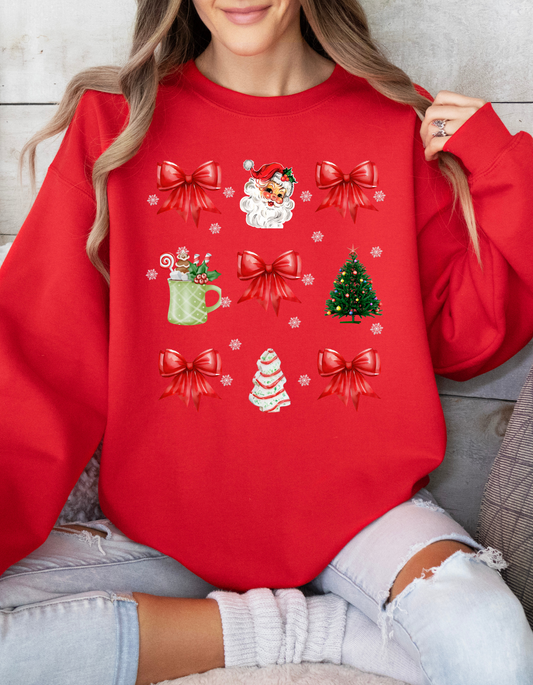 Christmas Coquette Red Bow T-Shirt | Sweatshirt