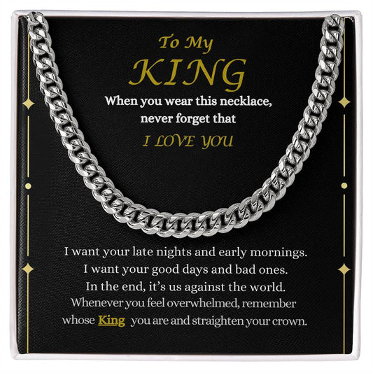 To My Man Cuban Link Chain Necklace -Valentine's Day Gift -Promise Necklace - Gift For Boyfriend Husband Birthday Anniversary