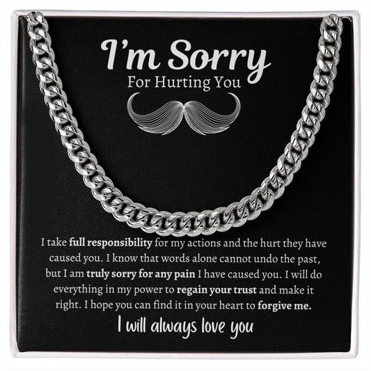 Apology Gift For Him- I'm Sorry Cuban Link Chain