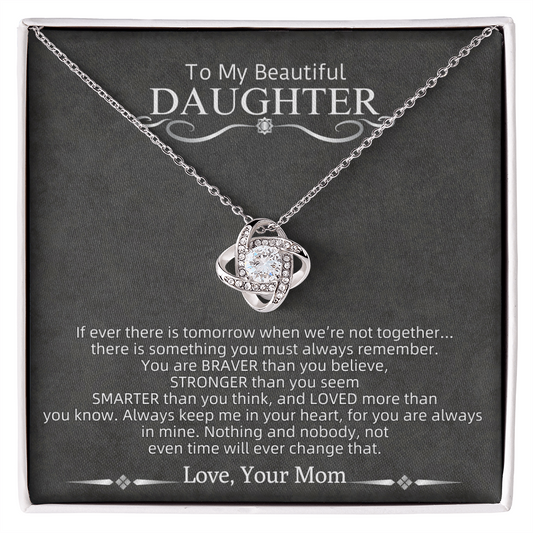 To My Beautiful Daughter | Love Knot Necklace