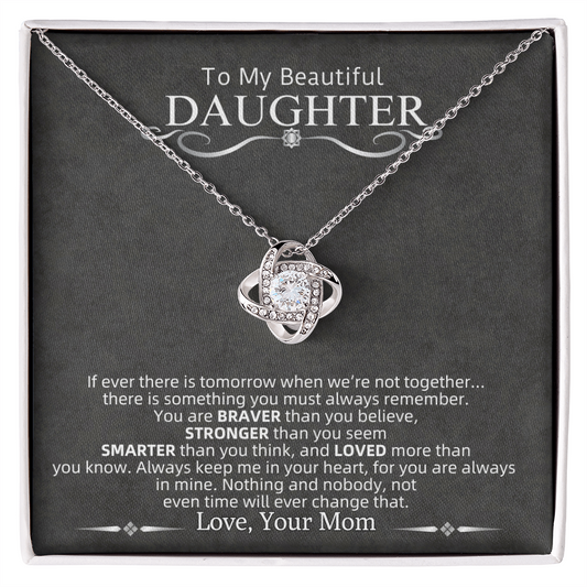 To My Beautiful Daughter | Love Knot Necklace.*