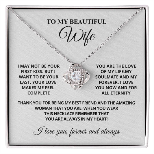 To My Beautiful Wife | Love Knot Necklace