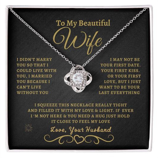 To My Beautiful Wife | Love Knot Necklace