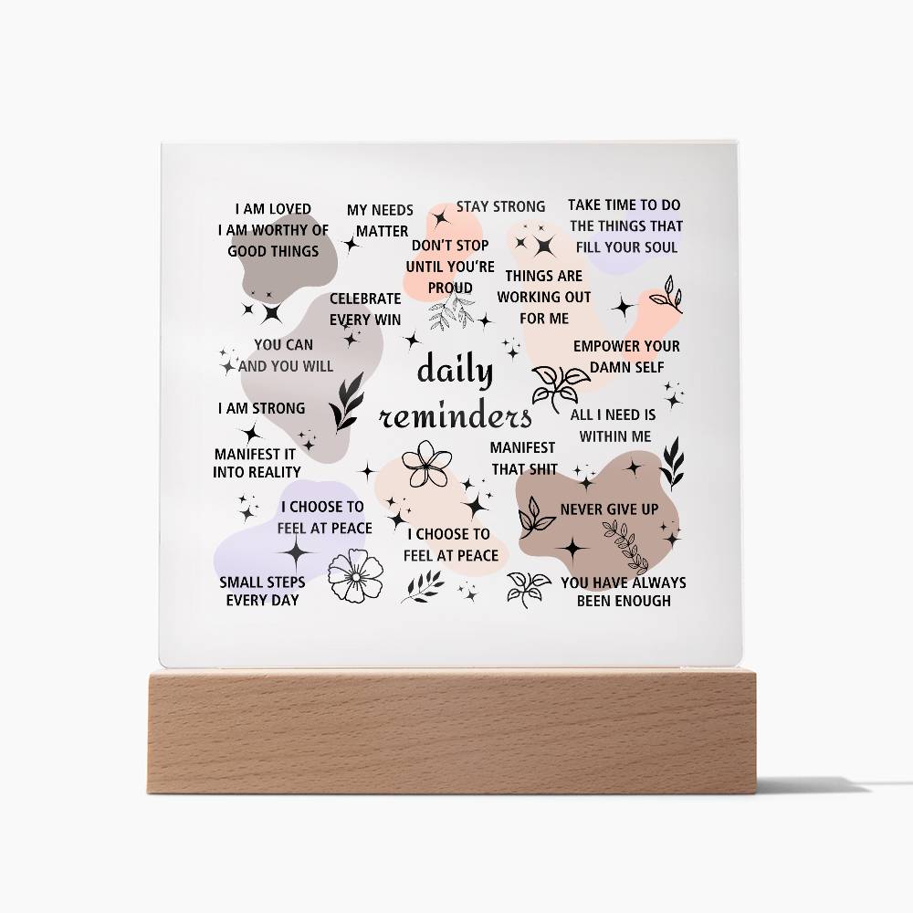 Daily Affirmations Acrylic Plaque