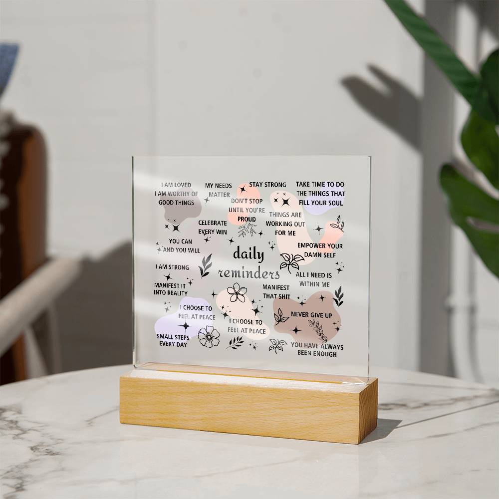 Daily Affirmations Acrylic Plaque