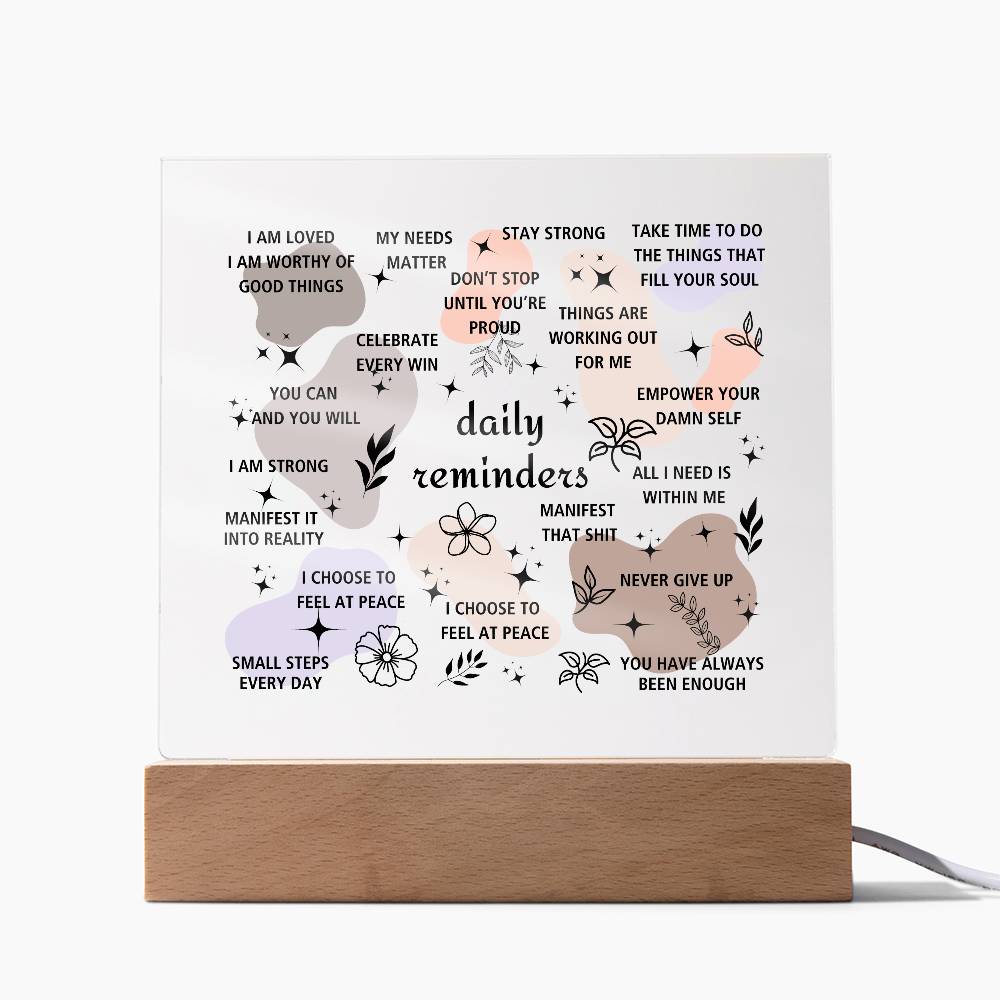 Daily Affirmations Acrylic Plaque