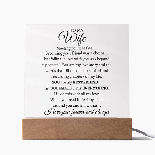 To My Wife - Square Acrylic Plaque