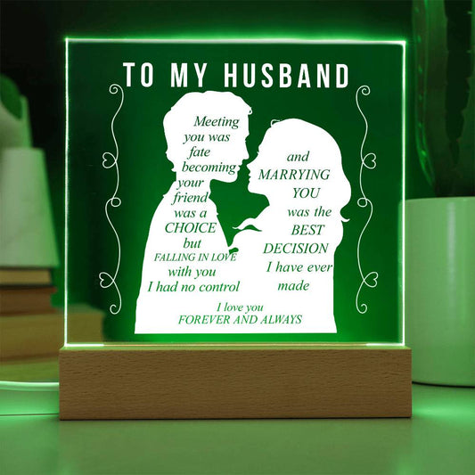 To My Husband | Square Acrylic Plaque