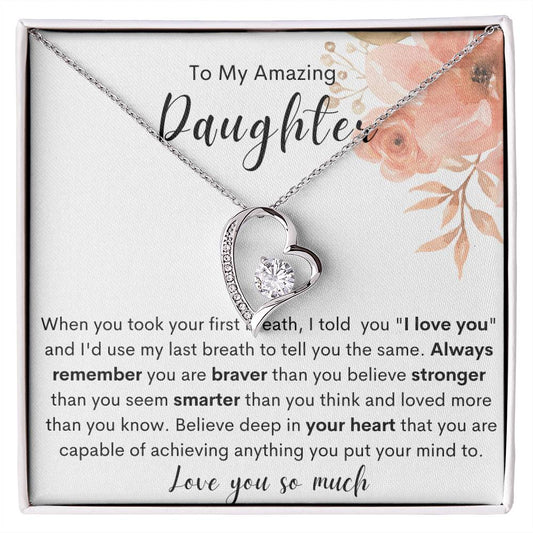 To My Daughter Forever Love Necklace