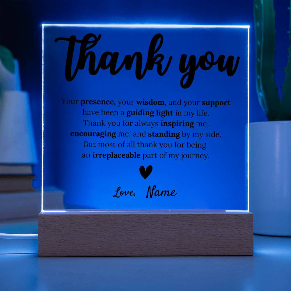 Personalized | Thank You |Acrylic Square Plaque