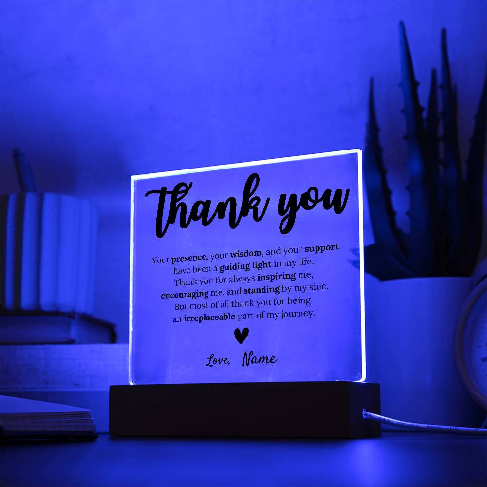 Personalized | Thank You |Acrylic Square Plaque