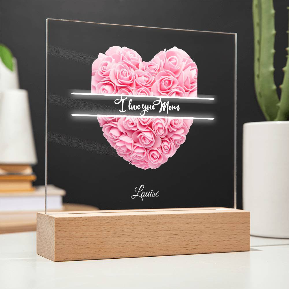 Personalized I love you Mom Acrylic Plaque