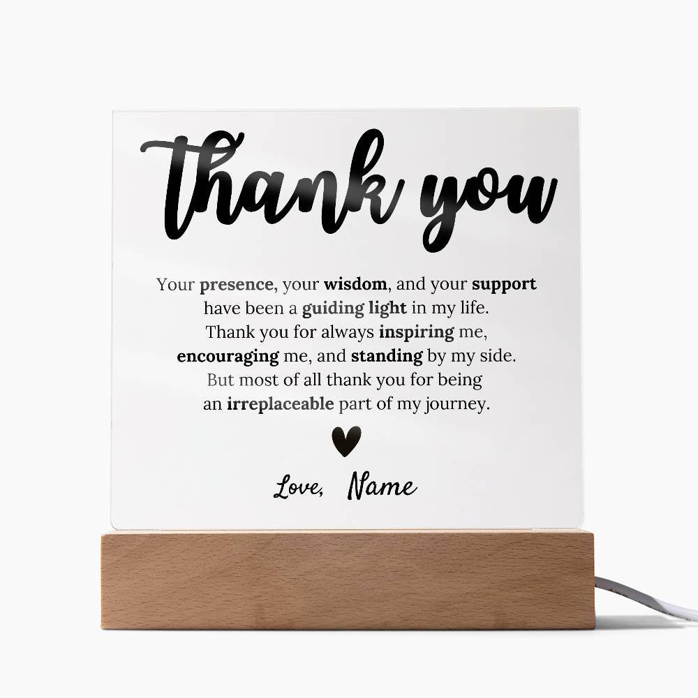 Personalized | Thank You |Acrylic Square Plaque