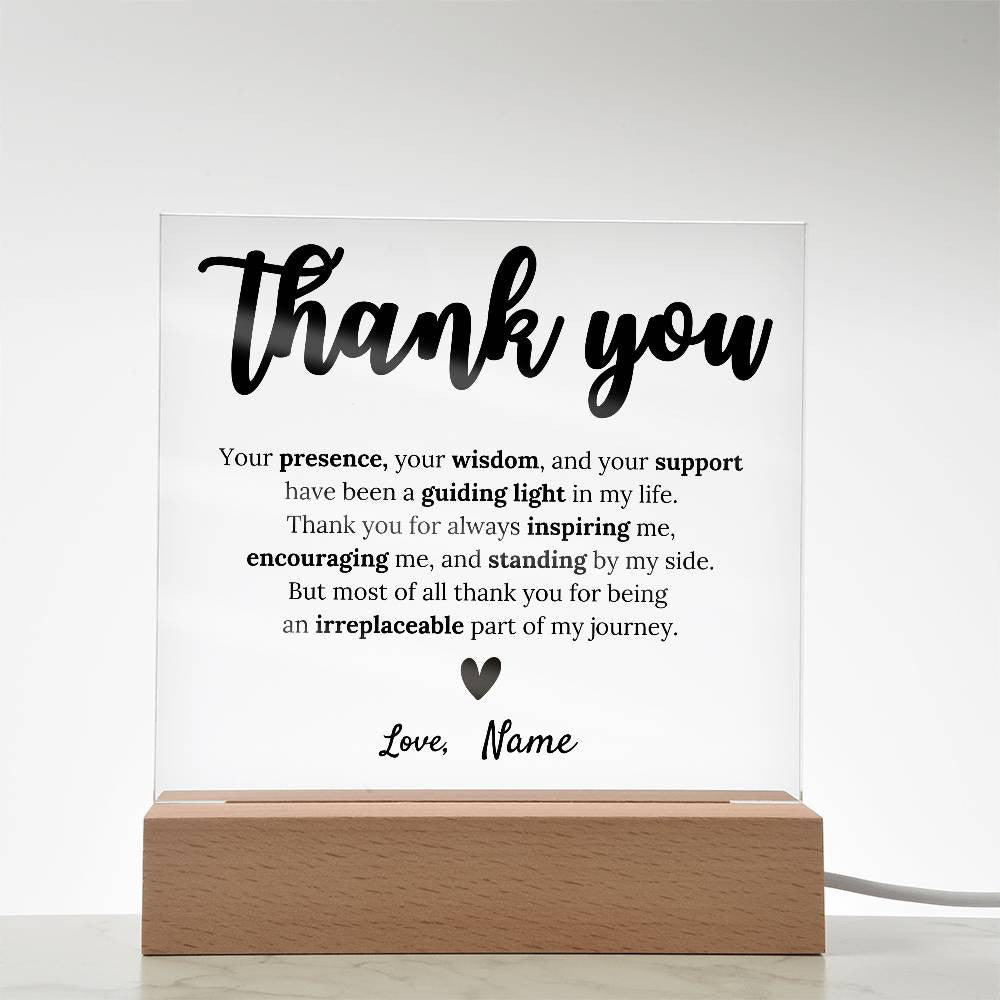 Personalized | Thank You |Acrylic Square Plaque